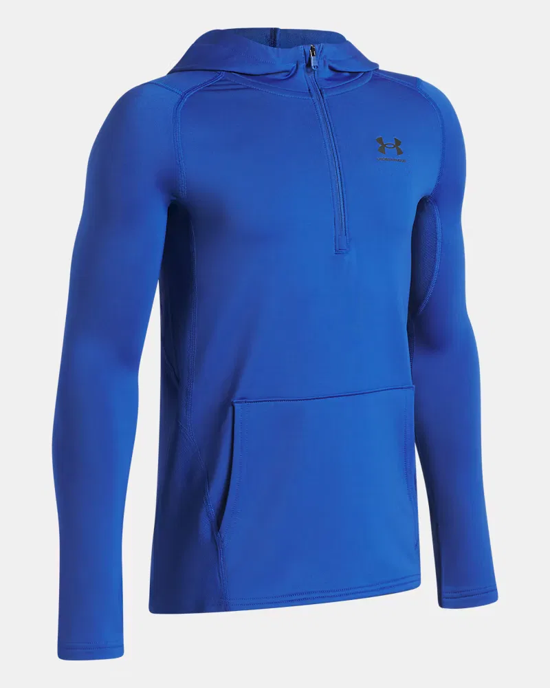 Худи на молнии ½ для мальчиков утепленное с вентиляцией ColdGear UnderArmour, Tech Blue/Black — фото 3