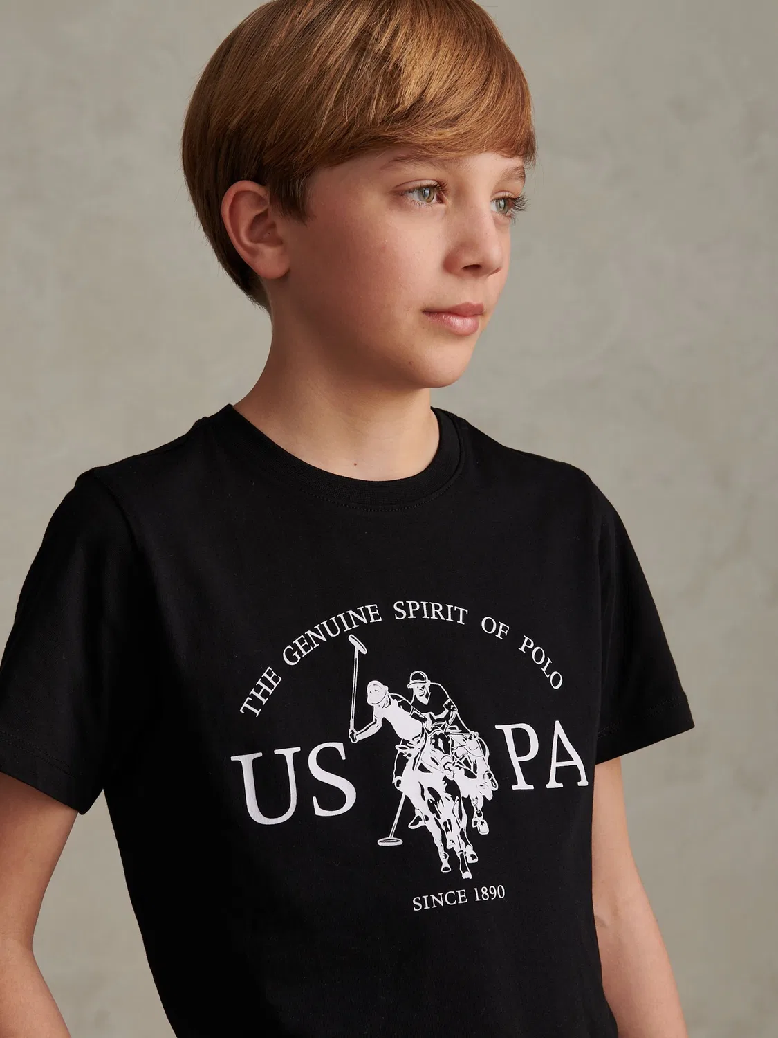 Футболка с принтом U.S. Polo Assn. Double Horsemen, черный — фото 2