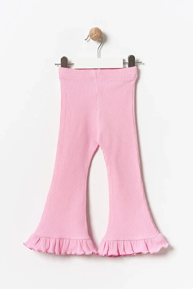 Детские леггинсы для девочек с оборками Spanish Flare Minipodyum, Dark Pink