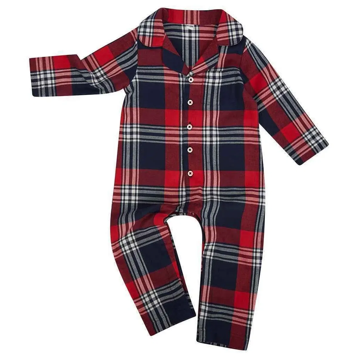 Детский слип с принтом Tartan Larkwood, Red — фото 2