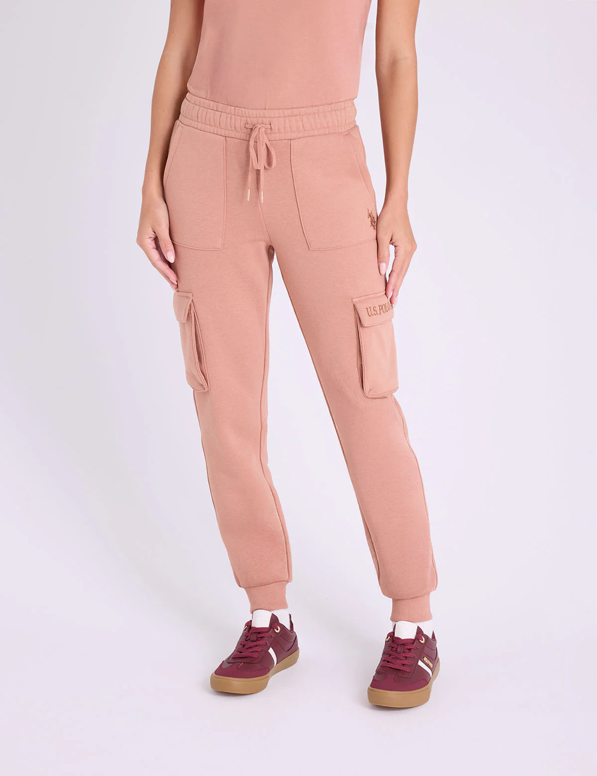 

Спортивные брюки U.S. Polo Assn Metallic Embroiderd Cargo, пыльно-розовый