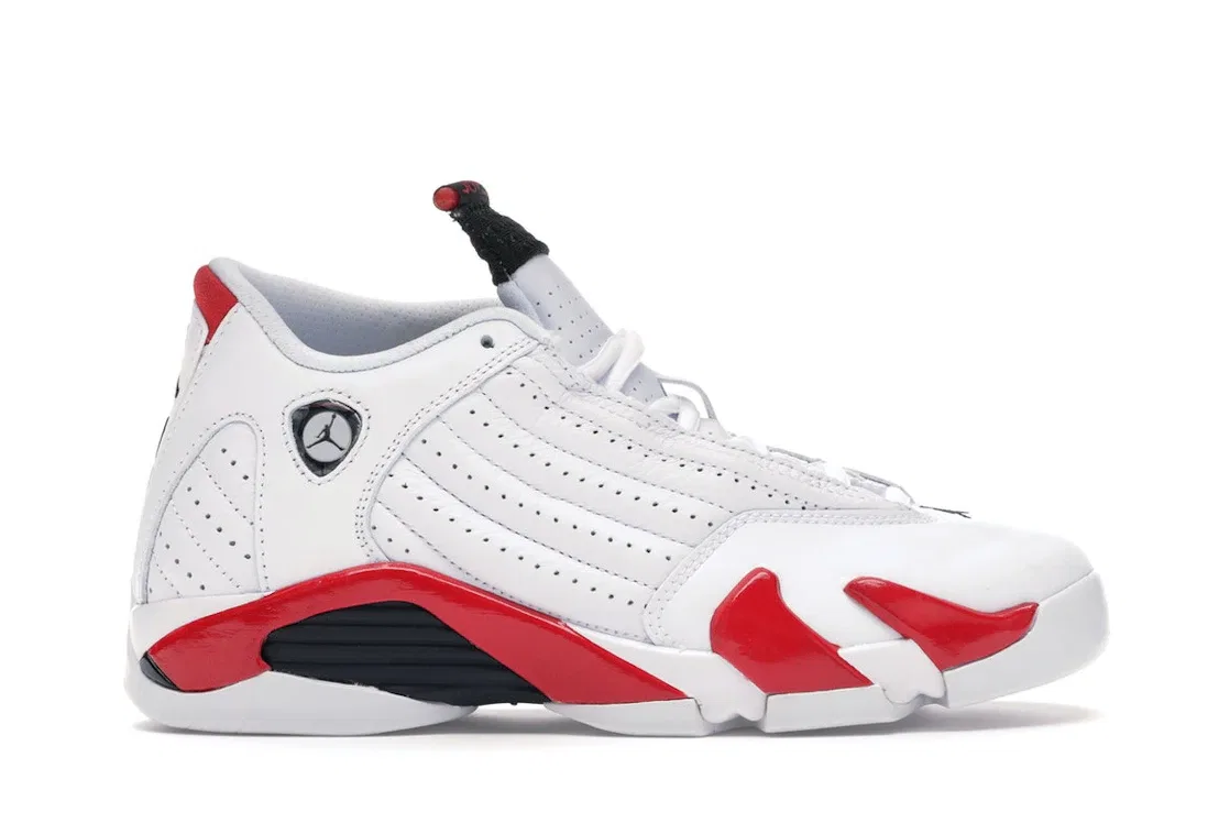 Детские кроссовки Lifestyle с принтом Jordan 14 Retro Jordan, White/Black-Varsity Red-Metallic Silver