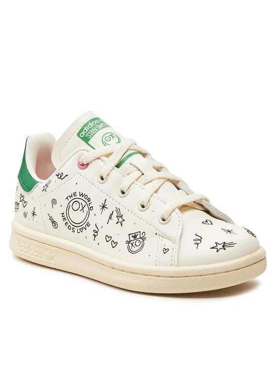 Кроссовки Stan Smith C Adidas, кремовый — фото 2