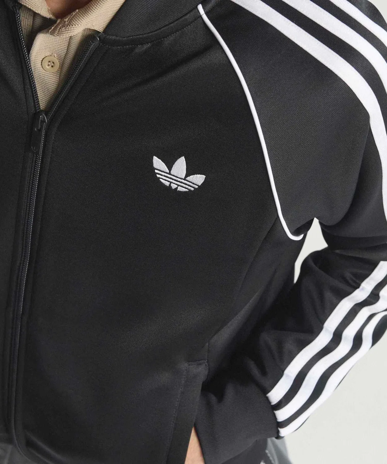 Мужская куртка-джерси с длинным рукавом Slim Fit Adidas Originals, Black — фото 2