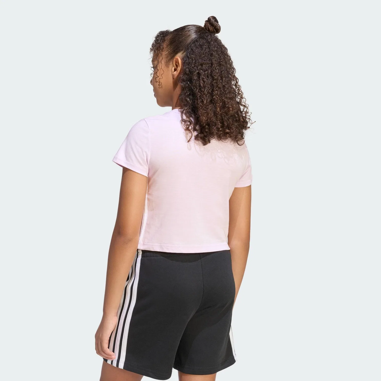 Детская хлопковая футболка Essentials T-Shirt Adidas, Helllila Weiss — фото 3