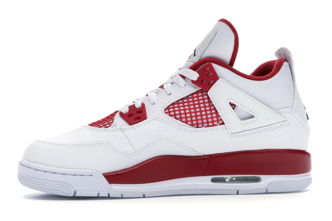Детские кроссовки с принтом Jordan 4 Retro Alternate 89 Jordan, White/Black-Gym Red — фото 3