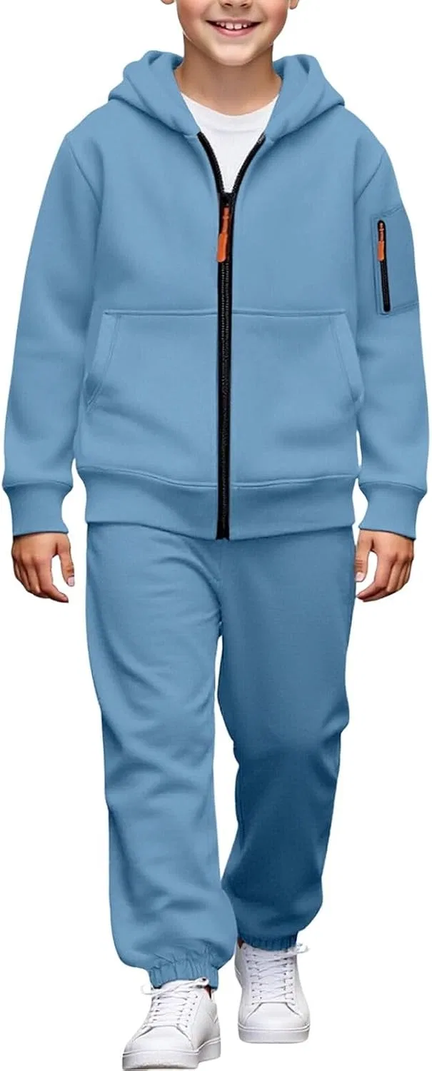 Спортивный костюм для мальчиков и девочек из флиса, Blue