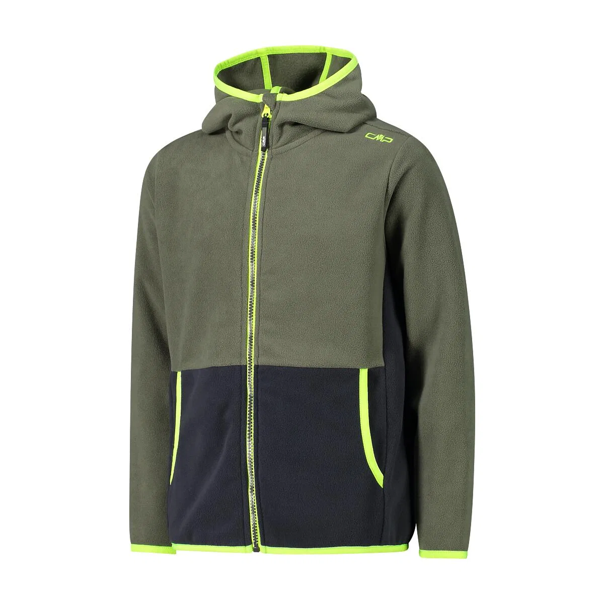 Детская флисовая куртка с капюшоном Kid Fix Hood Jacket Cmp, Цвет Olivgrun / Silbergrun — фото 3