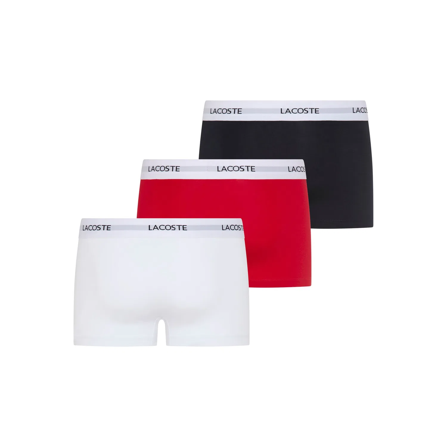 Мужские трусы-боксеры из хлопка с эластаном Lacoste, White/Red/Blue — фото 2