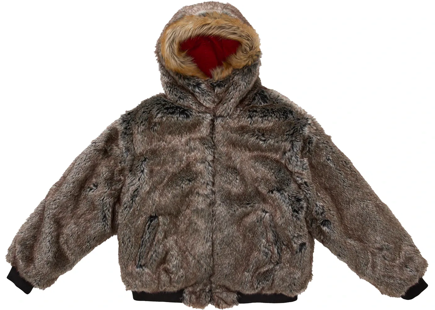 Мужская двусторонняя куртка с капюшоном из искусственного меха Jacket Supreme, Red — фото 4