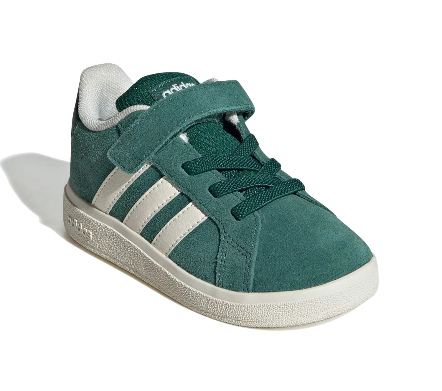 Детские кроссовки с закрытой шнуровкой Adidas, зеленый — фото 2