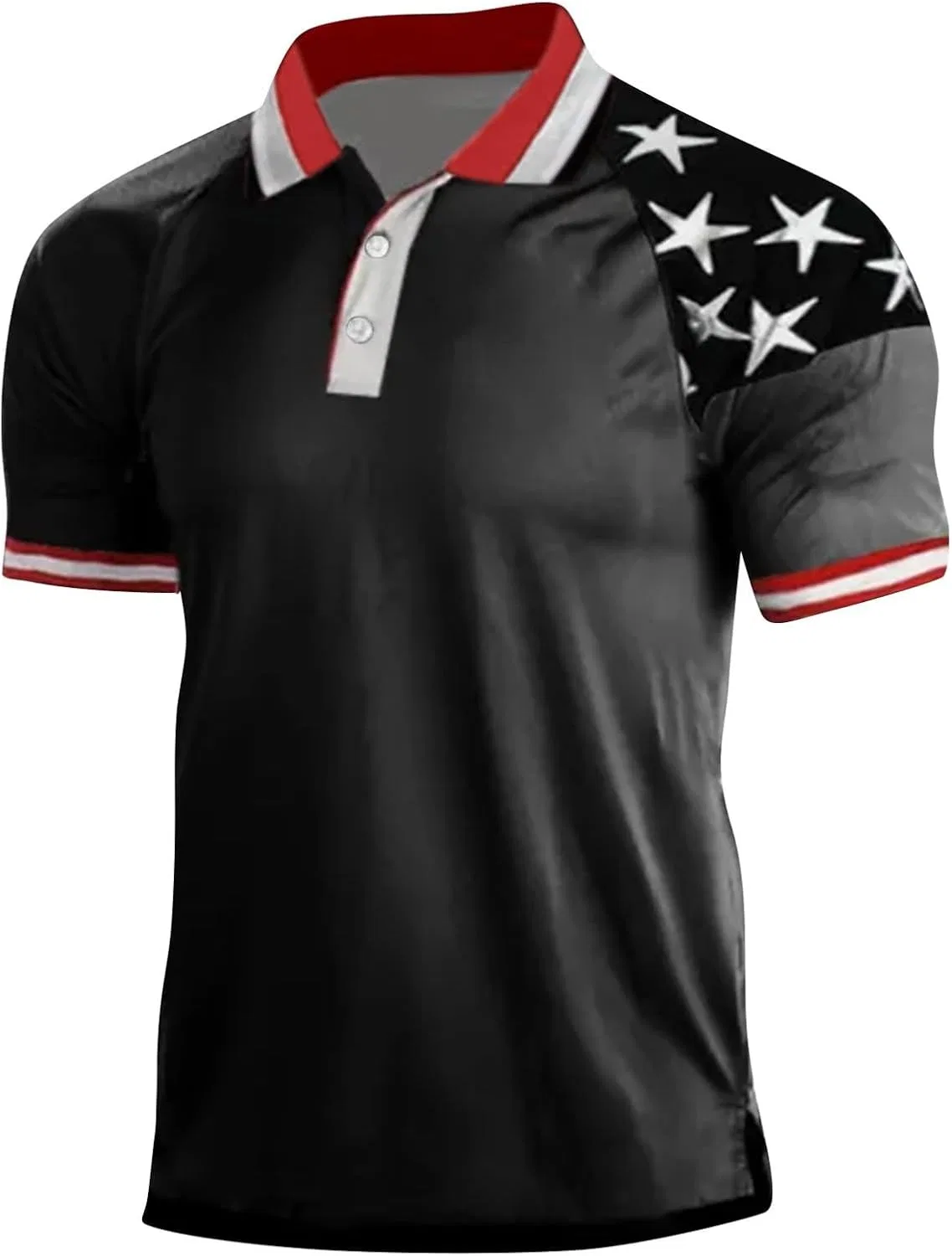Мужская футболка поло с американским флагом Generic, Black