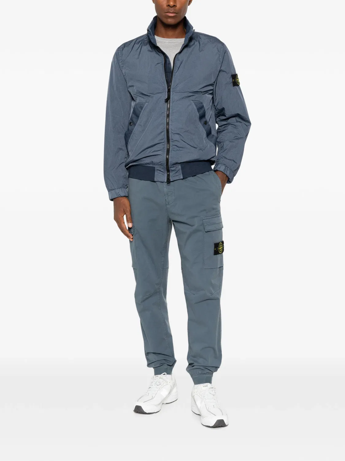 Stone Island Куртка на молнии с нашивкой, синий — фото 4