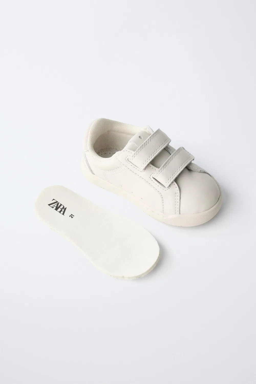 Кожаные кроссовки для ходьбы босыми ногами ZARA, White — фото 4