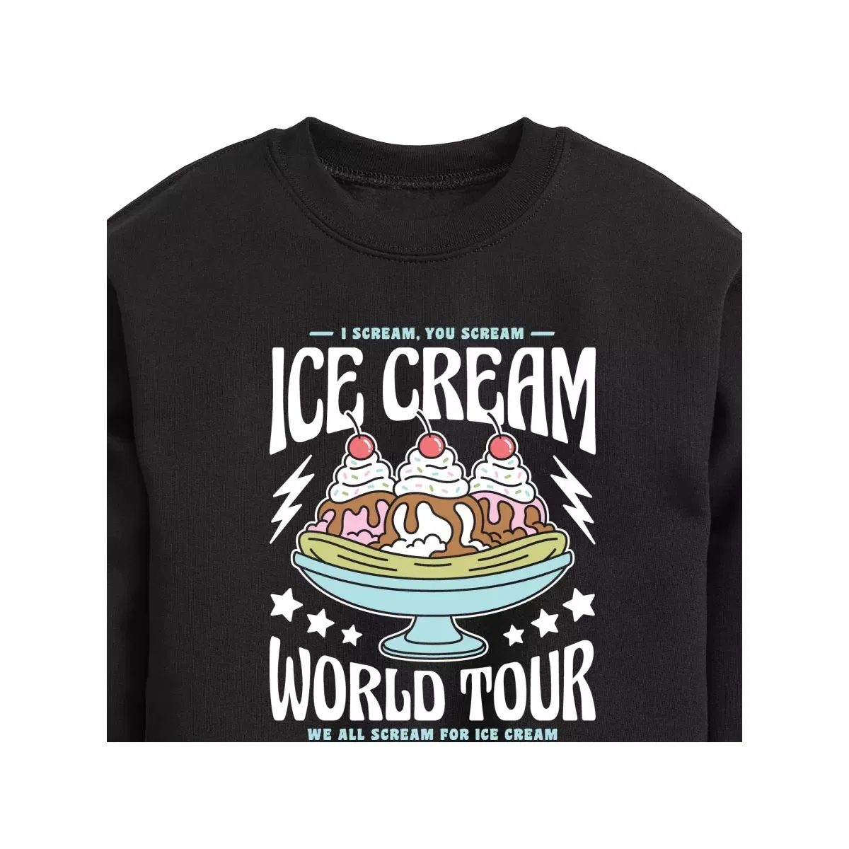 Детский свитшот с принтом I Scream, You Scream Instant Message, Navy — фото 2