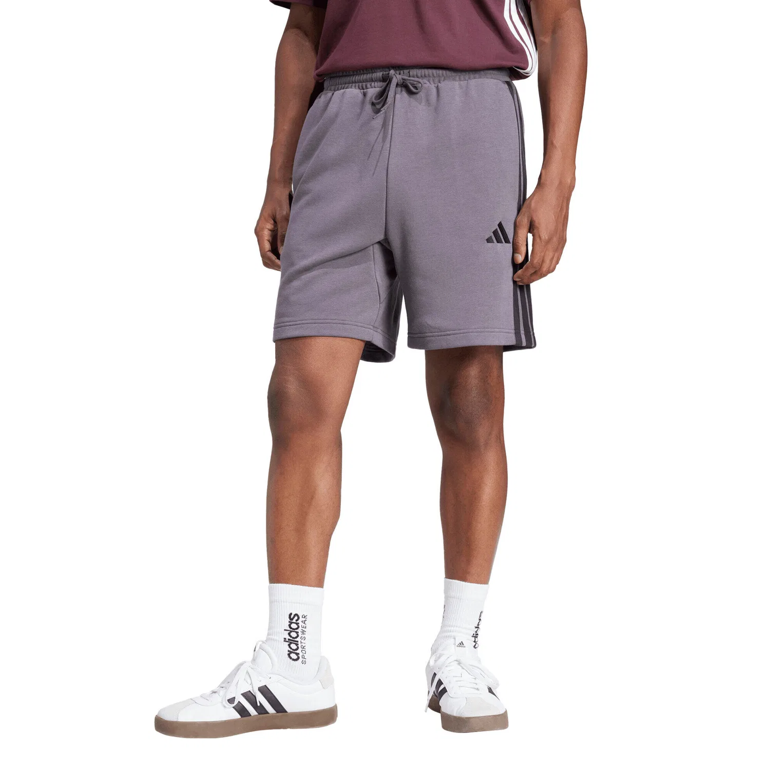 Мужские шорты из футера Essentials 3S French Terry Adidas, Grau / Schwarz — фото 2