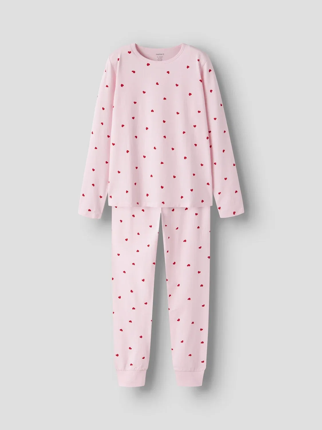 Пижама с принтом сердечек NKFNIGHTSET PEYOTE HEARTS Name It, розовый — фото 3