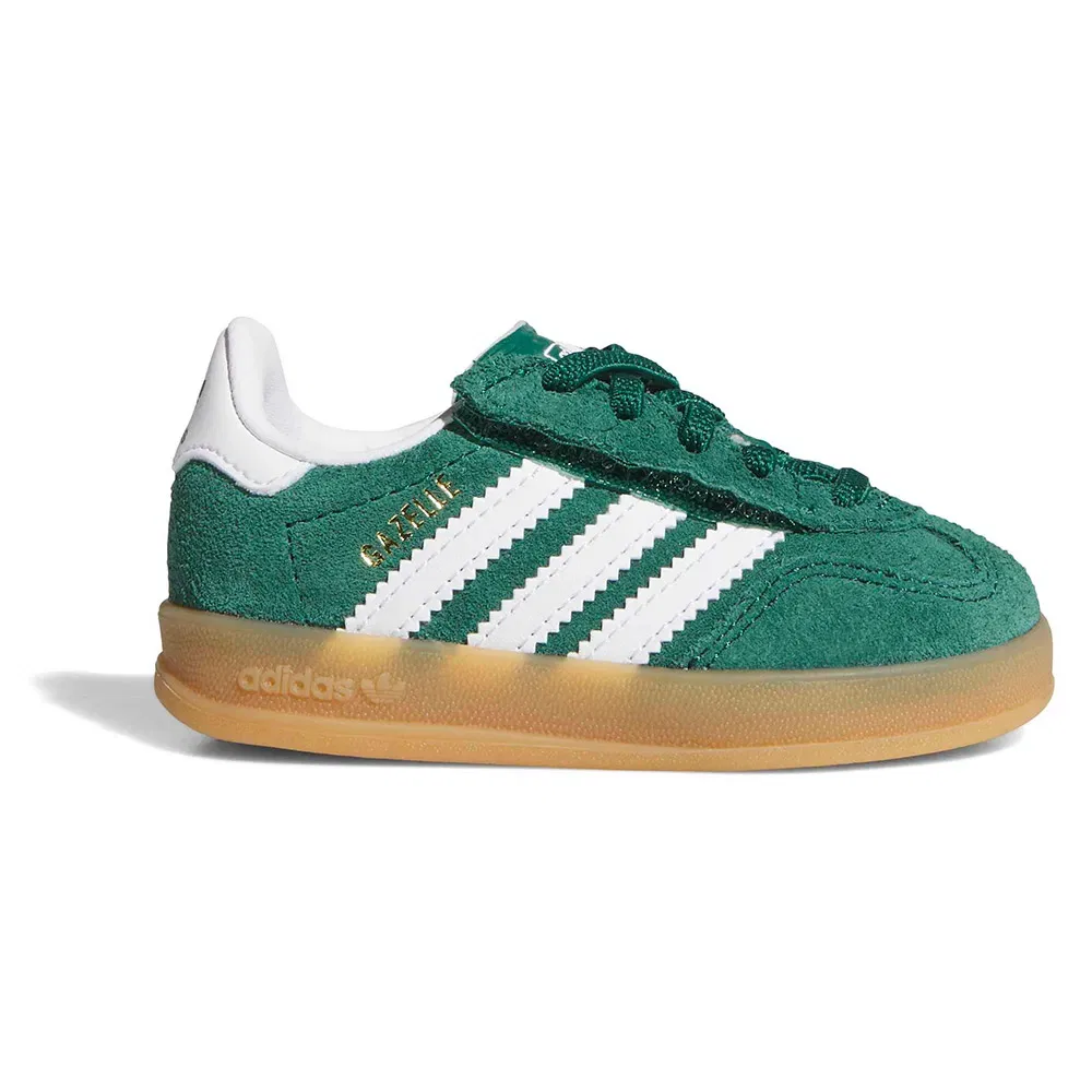 Кроссовки Gazelle Indoor с эластичной шнуровкой Adidas Originals, зеленый