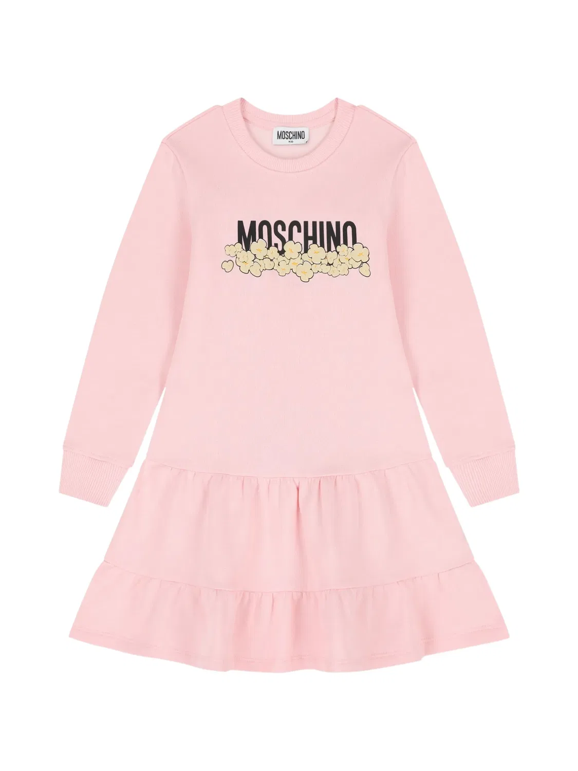 Ярусное платье с принтом Moschino Kids, розовый