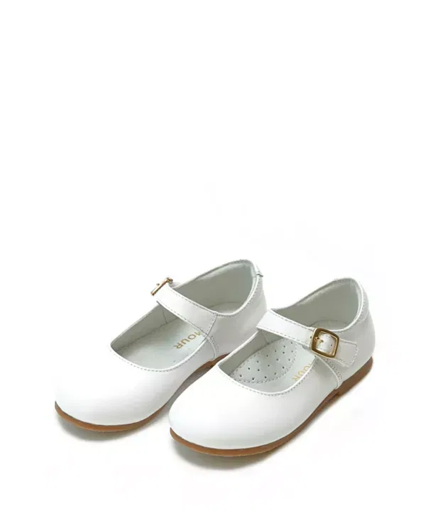 Детские балетки для девочек с ремешком Rebecca L'Amour Shoes, белый