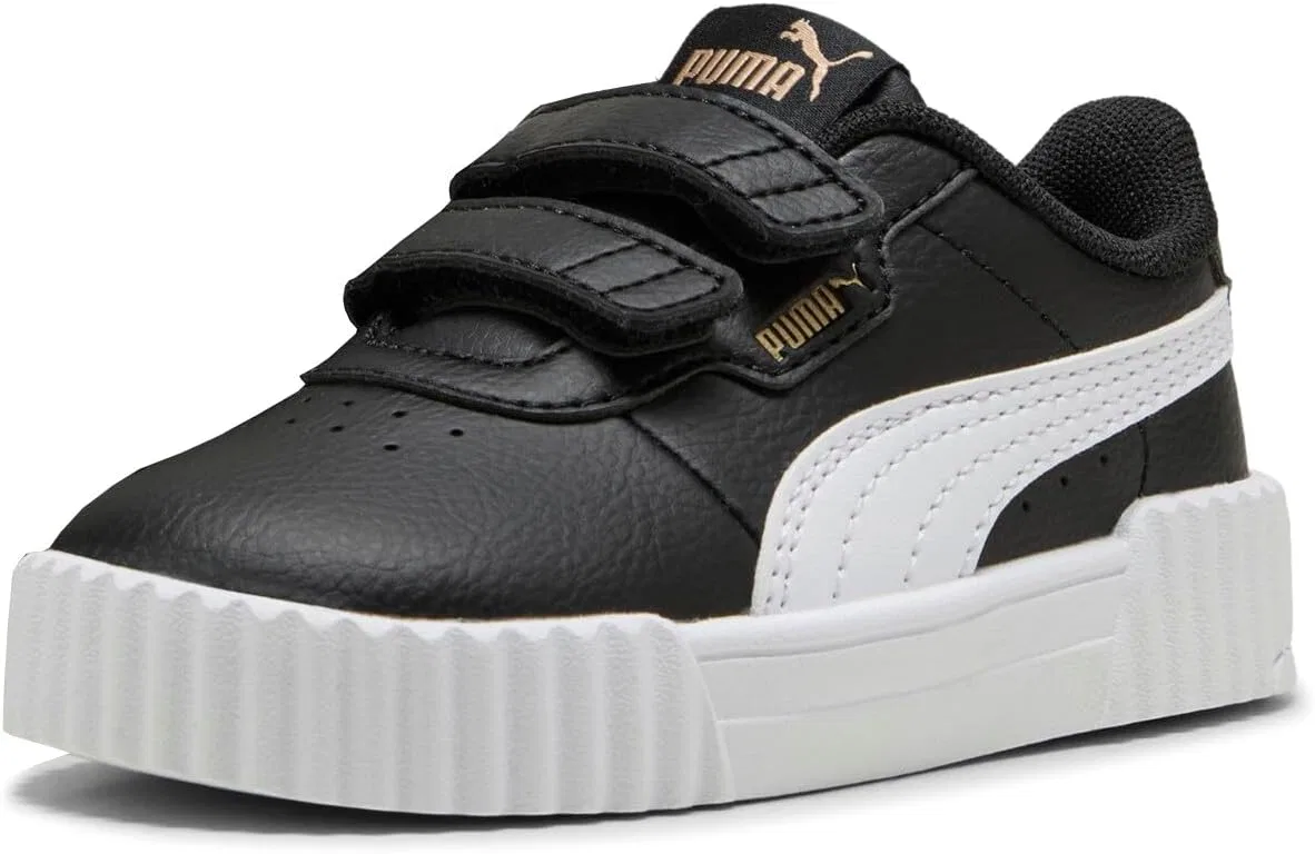 Детские кроссовки для девочек Carina 3.0 V PUMA, Puma Black-Puma White-Puma Gold