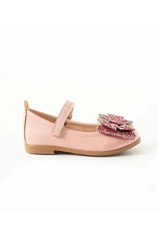 Детские балетки для девочек с бантом Işıltılı bow detail kids ballet flats Mia Lui, Pink — фото 4