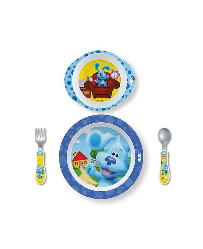 

Набор тарелок, мисок и столовой посуды NUK Blue's Clues, 4 предмета, мультиколор
