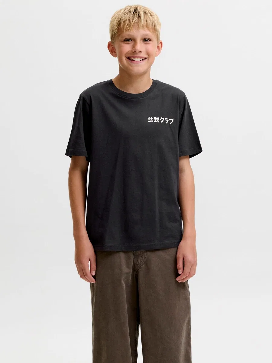 Детская рубашка черного цвета Jack & Jones Junior — фото 3
