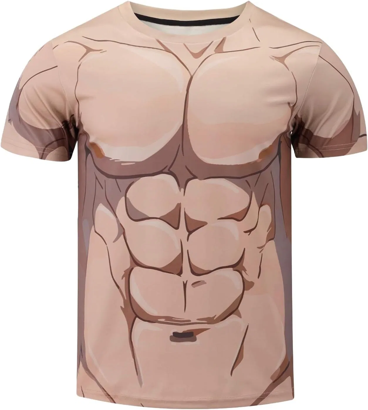 Мужская футболка с 3D-печатью мышц, Khaki