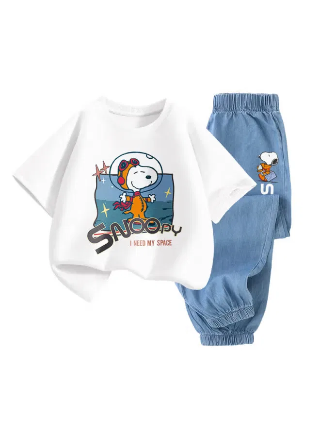 Комплект футболка и джинсы с коротким рукавом Snoopy