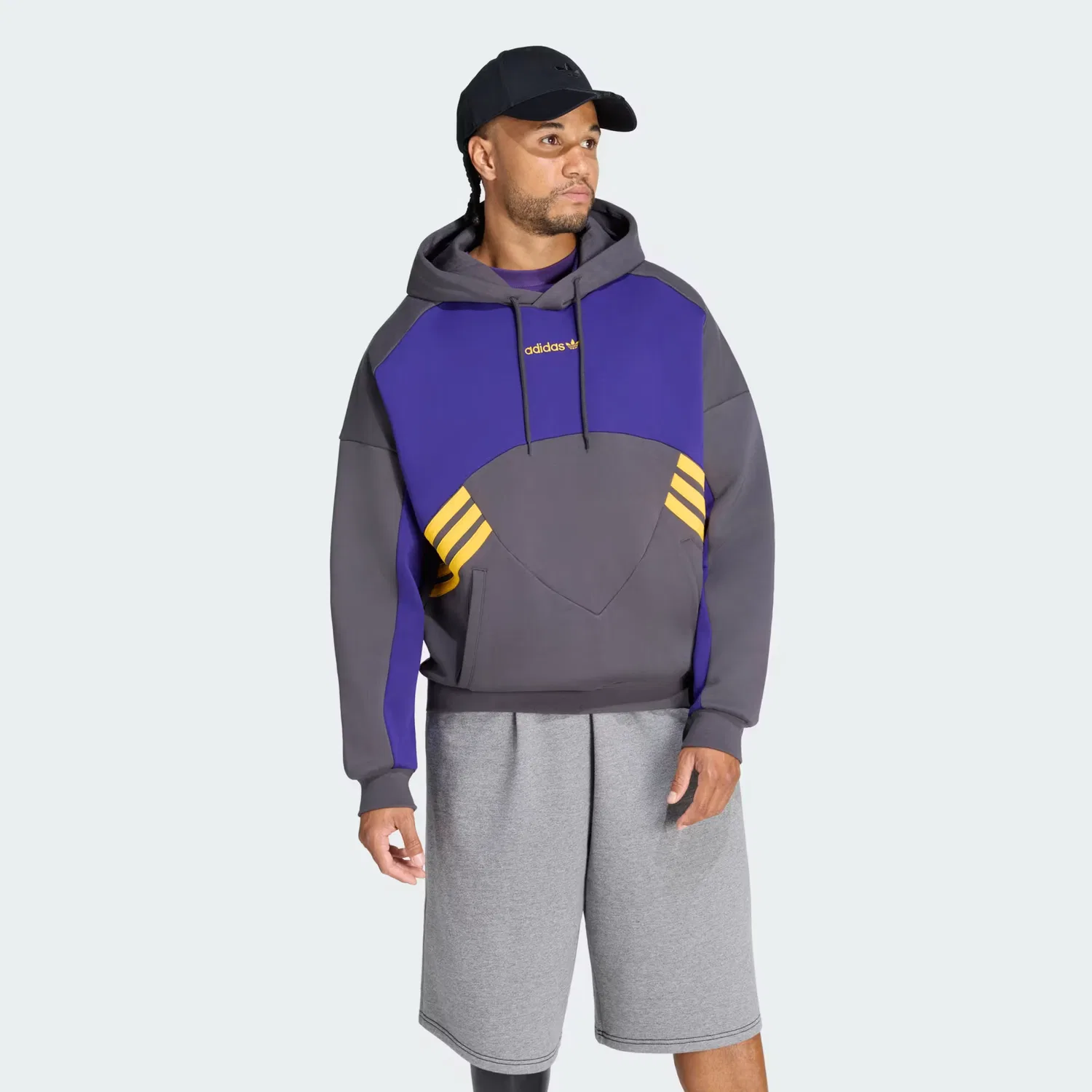 Мужское худи свободного кроя Munich 93 Adidas Originals, черный/фиолетовый