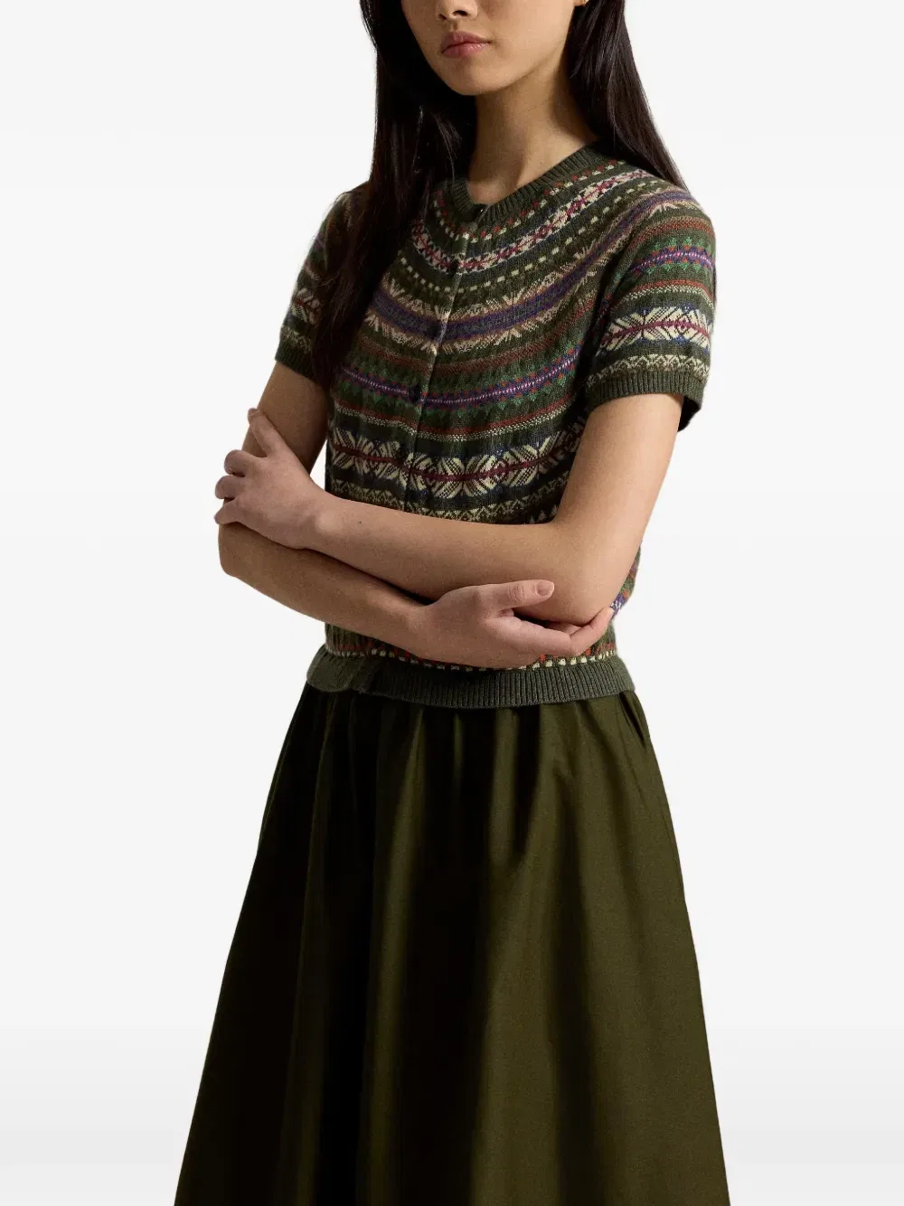 Платье с лифом Hybrid Fair Isle Polo Ralph Lauren, зеленый — фото 4