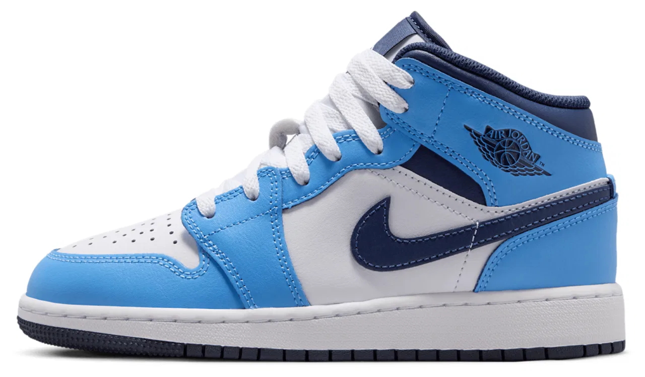 Баскетбольные кроссовки для мальчиков AJ 1 Mid Jordan, цвет Navy/Blue/White — фото 2