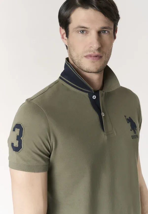 Поло хлопковое с вышивкой U.S. Polo Assn. verde, зеленый — фото 4