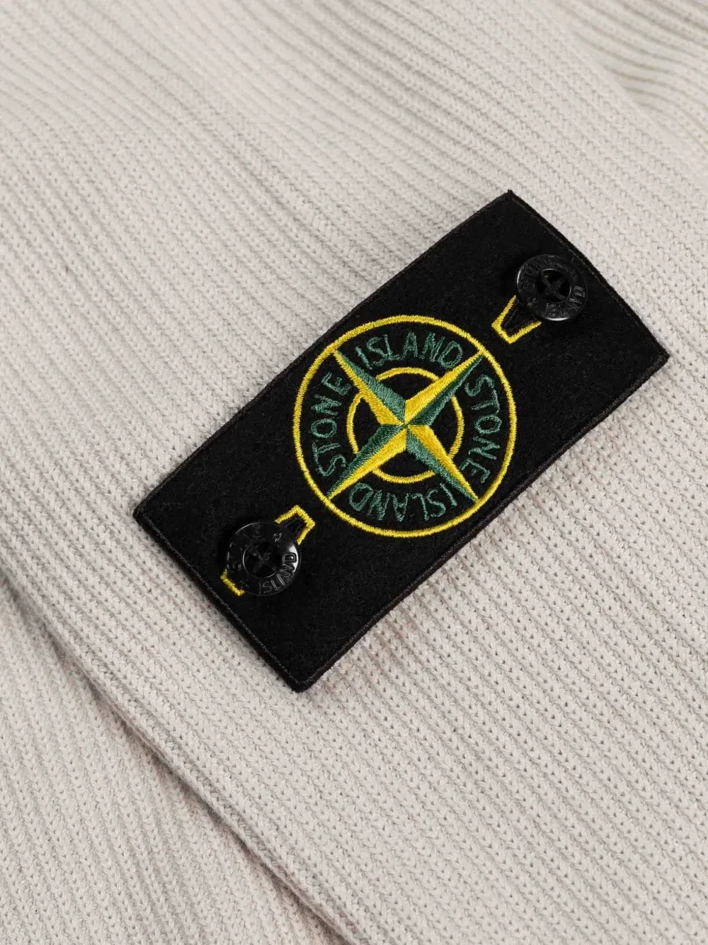 Свитер из рубчатого трикотажа с нашивкой-логотипом Stone Island, бежевый — фото 2