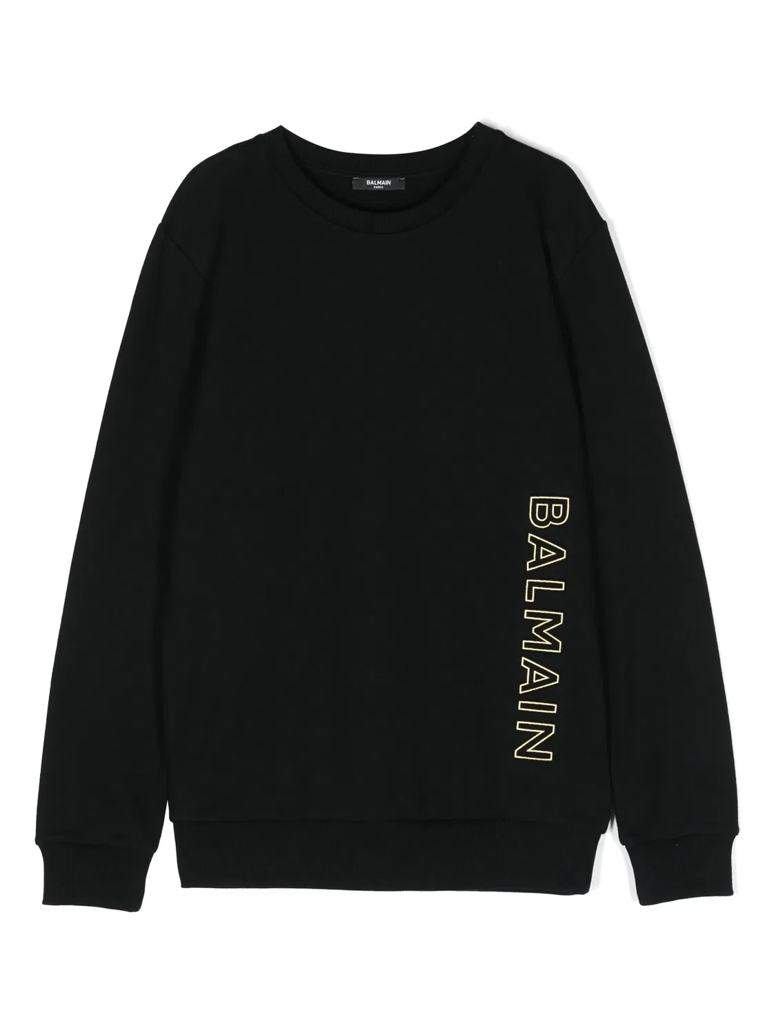 Свитшот с тисненым логотипом Balmain, черный
