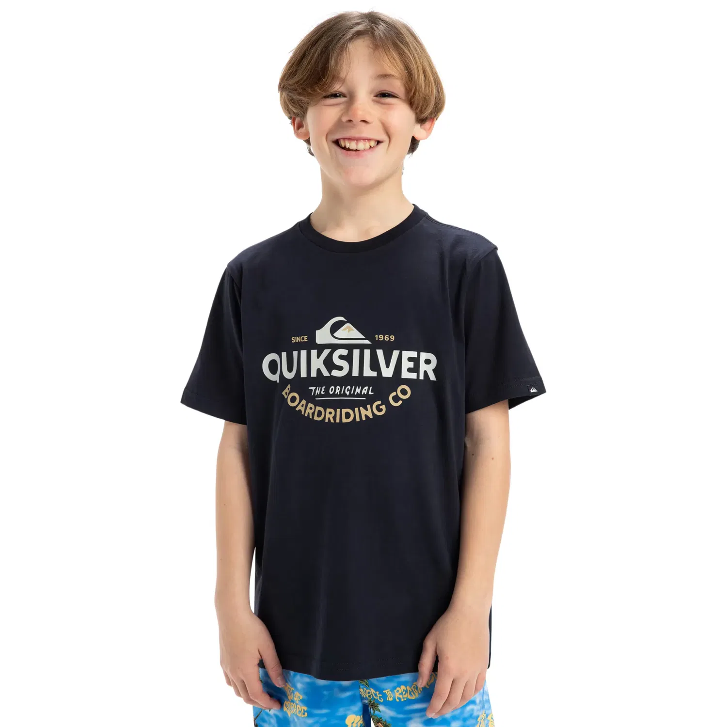 Детская футболка для мальчиков с принтом Ev Typed Out Quiksilver, Azul Marino