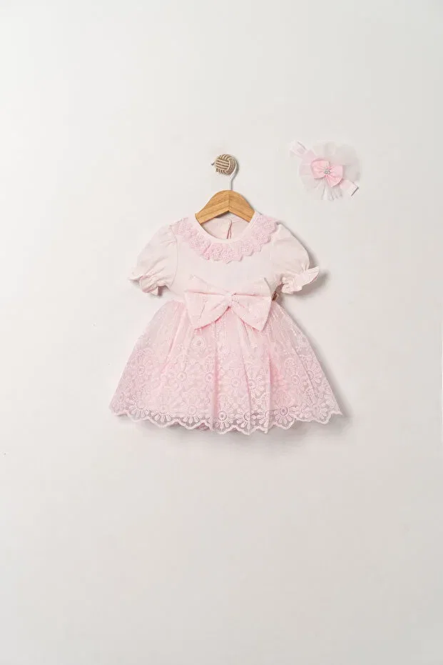 Детское платье для девочек с вышивкой Miniday Baby, Pink — фото 2