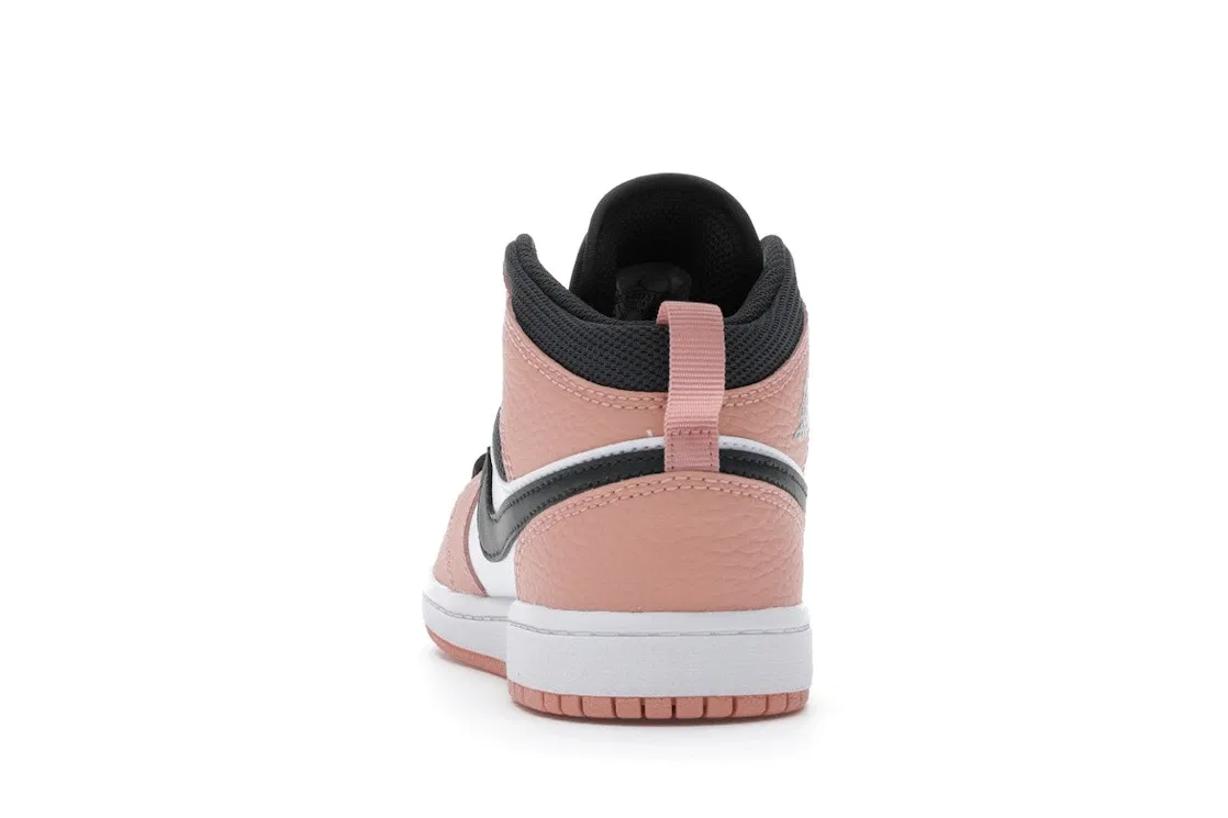 Детские кроссовки с высоким верхом Jordan 1 Mid, Pink Quartz/Dark Smoke Grey-White — фото 4