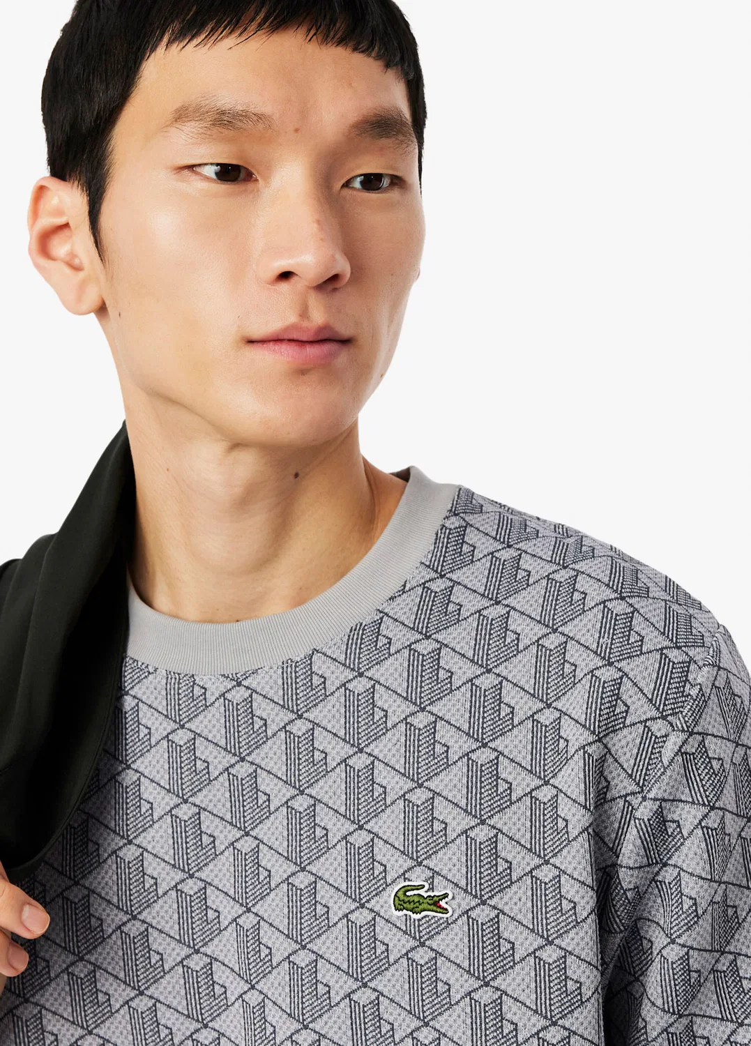 Футболка Lacoste Monogram Classic Fit, серый — фото 4