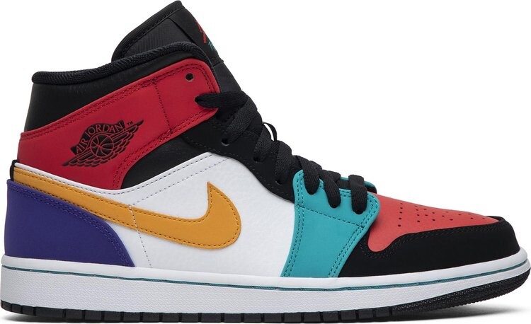 

Кроссовки Air Jordan 1 Mid Multi-Color, разноцветный, Черный, Кроссовки Air Jordan 1 Mid Multi-Color, разноцветный