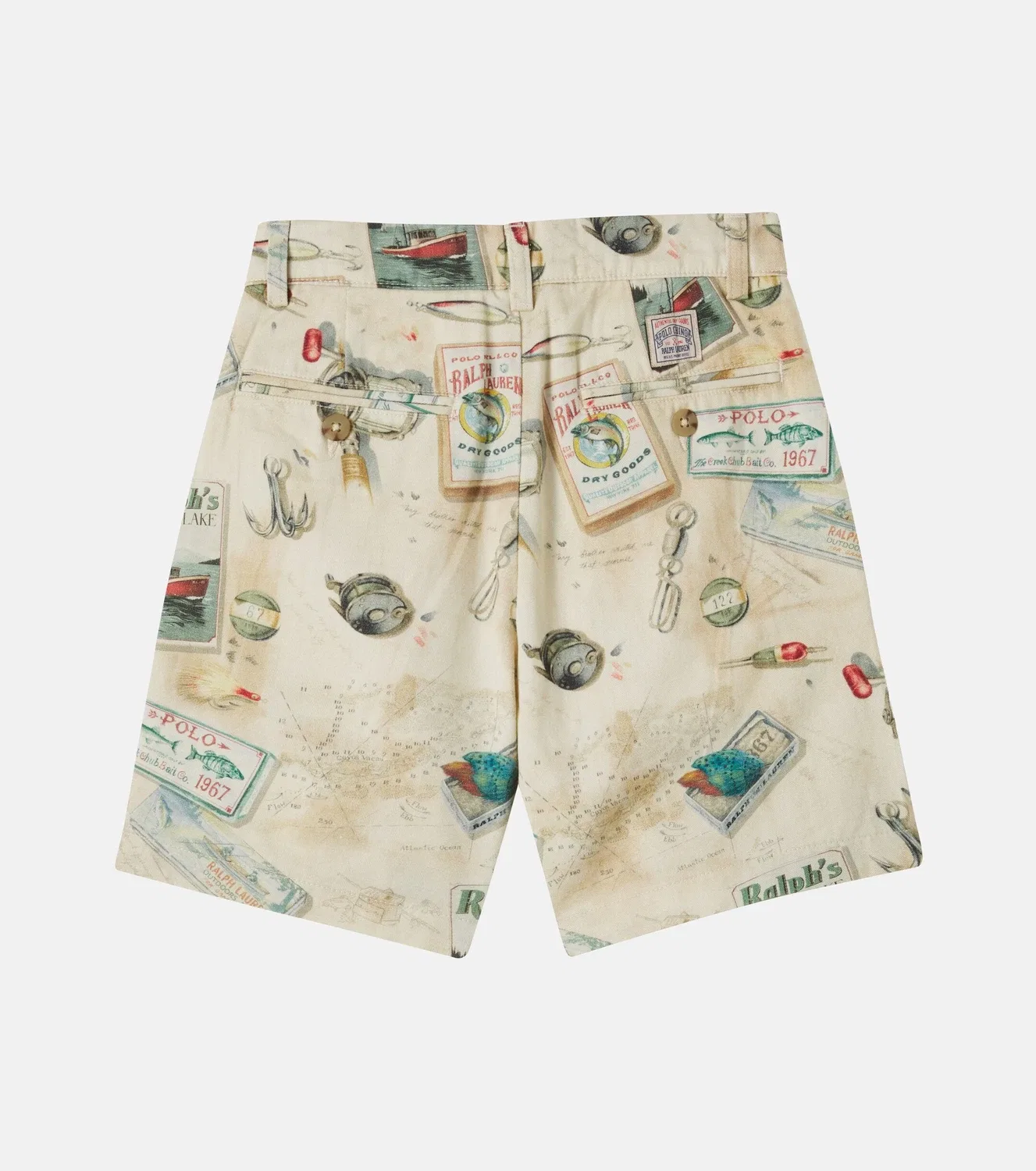Шорты джинсовые с принтом Polo Ralph Lauren Kids, бежевый — фото 3