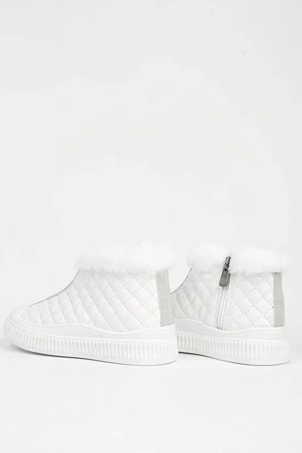Детские ботинки для девочек из эко-кожи Benetton, White — фото 3