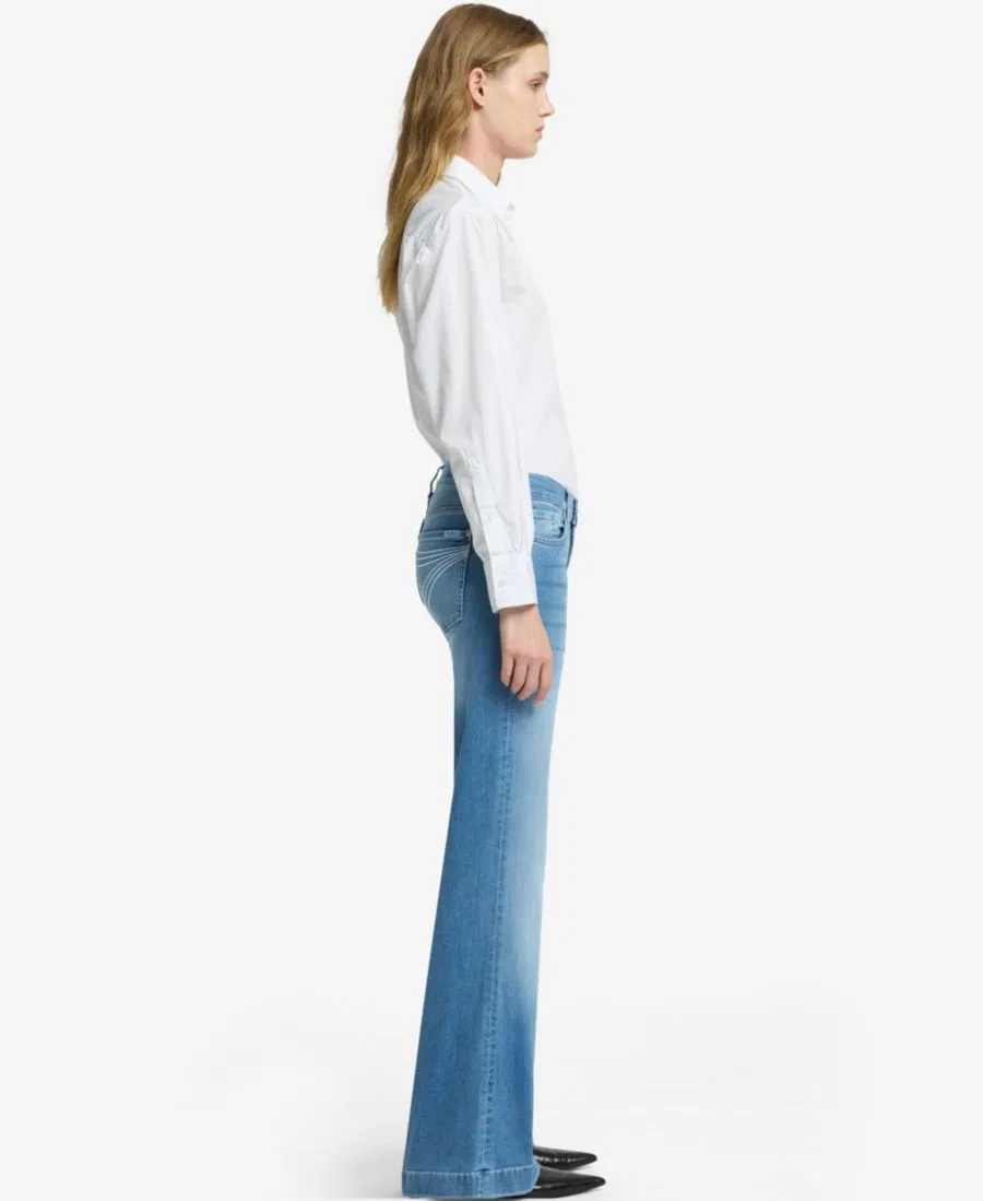 Джинсы клеш с высокой талией Dojo Tailorless Mid-Rise Flare Jeans 7 For All Mankind, Ideal — фото 3
