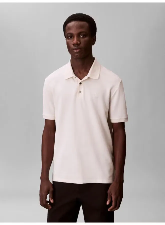 Поло с полосатым принтом Calvin Klein, тофу