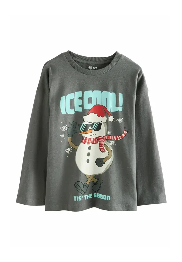 Футболка с принтом Christmas Next, Grey Ice Cool Snowman, серый