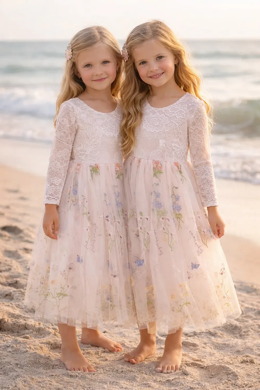 Детское платье для девочек с цветочным принтом Lila party Lilly + Bo, Pink — фото 2