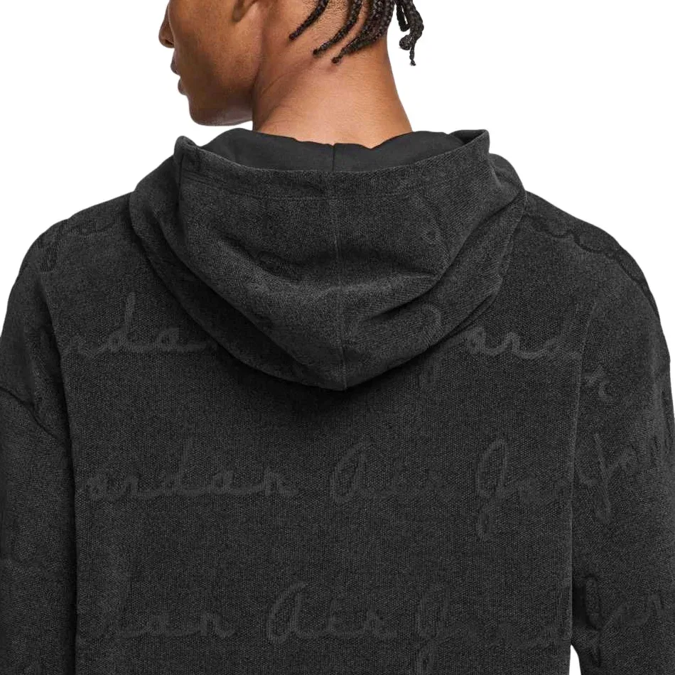 Мужское худи с жаккардовым принтом Air Jordan Flight Jacquard Pullover Hoodie, черный — фото 4