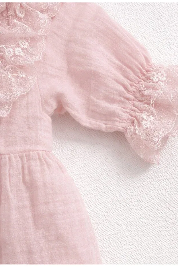 Детский комбинезон для девочек хлопковый Kardeşler Bebe, Pink — фото 4