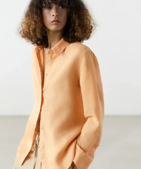 Рубашка свободного кроя из льна, Massimo Dutti